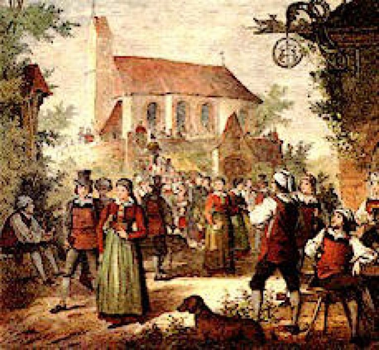 Kirchgang der Hotzen in Hänner. (Th. Pixis um 1870)	